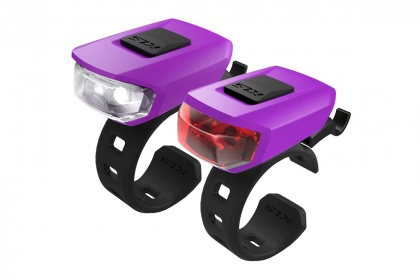 Велофонари KLS Vega USB, передний и задний / Фиолетовый