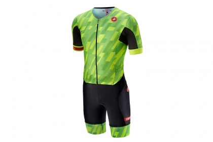 Стартовый костюм для триатлона Castelli Free Sanremo Suit Short Sleeve (2018) / Зелено-черный