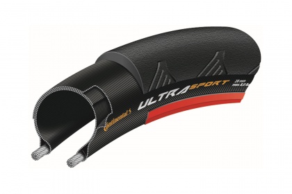 Велопокрышка Continental Ultra Sport II Folding, 28 дюймов / Черно-красная