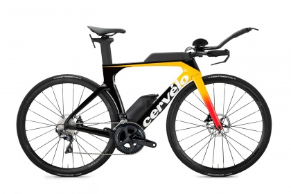 Велосипед для триатлона Cervelo P-Series Disc Ultegra (2020) / Черно-оранжевый