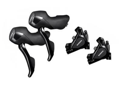 Манетки шоссейные Shimano ST-RS505 с тормозами, комплект, 2х11 скоростей