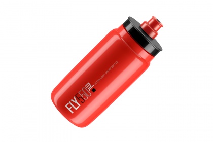 Фляга велосипедная Elite Fly, пластик, 550 мл / Красная с черной крышкой