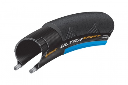 Велопокрышка Continental Ultra Sport II Wire, 28 дюймов / Черно-синяя