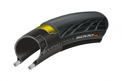 Велопокрышка Continental Grand Prix 5000, 28 дюймов / Черно-коричневая
