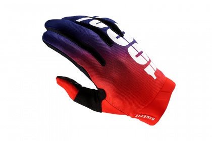 Велоперчатки 100% Ridefit Glove, длинный палец / Красно-синие