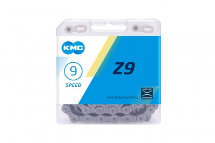 Цепь велосипедная KMC Z9, 9 скоростей / Серая