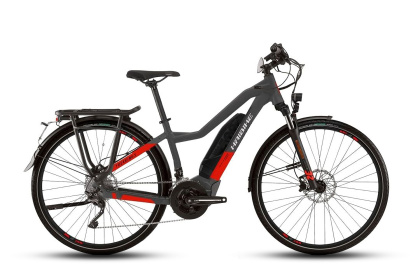 Электровелосипед городской Haibike Trekking S 9.0 Low / Серо-красный