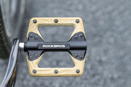 Педали платформы RockBros Wood-Look Nylon Pedals / Черно-бежевые