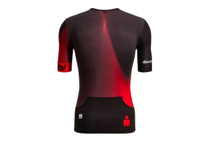 Стартовая майка для триатлона Santini Ironman Ikaika, короткий рукав / Красная