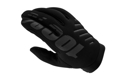 Велоперчатки 100% Brisker, длинный палец / Черные