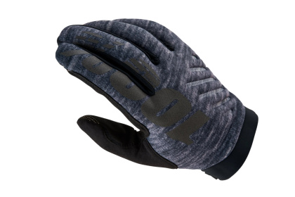 Велоперчатки 100% Brisker, длинный палец / Черно-серые