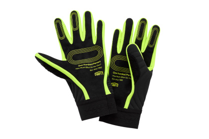 Велоперчатки 100% Brisker Xtreme, длинный палец / Черно-желтые