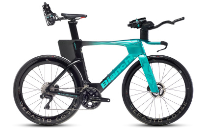 Велосипед для триатлона Bianchi Aquila RC Force eTap AXS E1 / Черно-зеленый