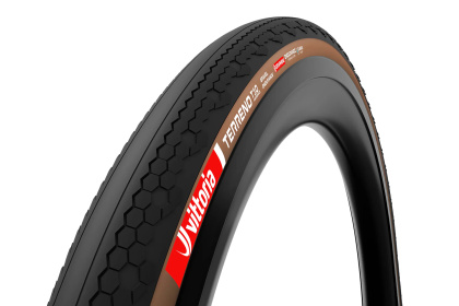 Велопокрышка Vittoria Terreno T10 Hardpack Gravel Endurance TLR, 28 дюймов, складной корд / Черно-коричневая