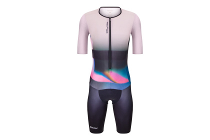 Стартовый костюм для триатлона Santini Viper, короткий рукав / Черно-розовый