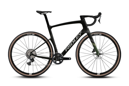 Велосипед гравийный Ridley Kanzo Fast GRX800 1x12 / Черно-зеленый матовый