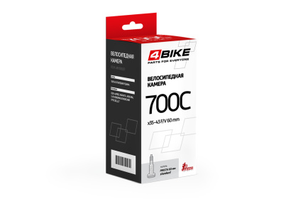 Велокамера 4BIKE, 28 дюймов, Presta 60 мм / Ширина 35-43с